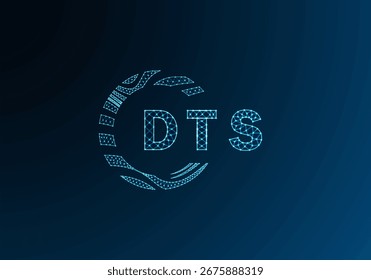 Diseño de Vector de logotipo de letra polivinílica baja DTS. Diseño de logotipo de poliéster inferior DTS. Diseño único del logotipo de baja poli de DTS.