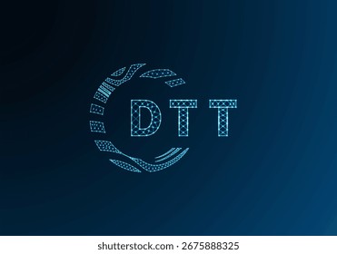 Diseño de Vector de logotipo de letra polivinílica baja de TDT. Diseño de logotipo de poliéster inferior de TDT. Diseño único del logotipo de baja poli de la TDT.