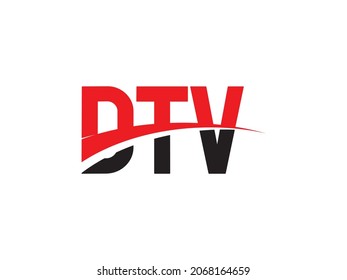 Ilustración del vector de diseño del logotipo inicial de la carta DTV