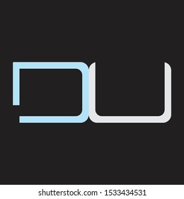 DU Abstrac logo vector Monogram isolated on black background