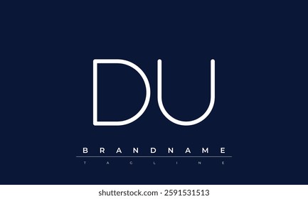 DU Abstract letter logo. This logo icon incorporate with abstract shape in the creative way