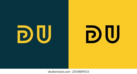 DU abstract minimalist letters Logo Monogram. It is a minimalist logo, this logo is made by combining two letters