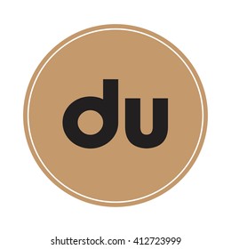 du brown letters ,abstract background logo, design identity in circle, alphabet letter