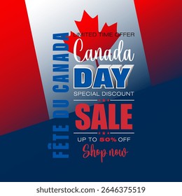 Fête du Canada=Dia do Canadá
Projeto de férias, fundo com textos de caligrafia, folha de bordo para o dia nacional do Canadá, vendas e eventos comerciais; Ilustração vetorial.