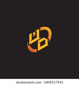 DU combination letter unique initials logo esport for gaming team, youtube, twitch