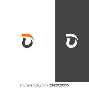 DU, DU, D letter minimalist logo design template.