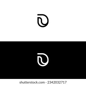 DU, DU, D letra modelo de diseño de logotipo minimalista.