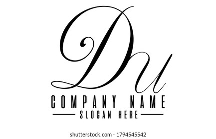 DU or D U initial logo template design monogram