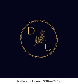 DU elegant wedding initial logo in high quality professional design that will print well across any print media