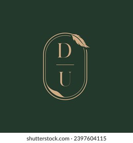 DU feather concept wedding monogram logo design ideas as inspiration