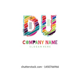 DU Full color initial logo vector