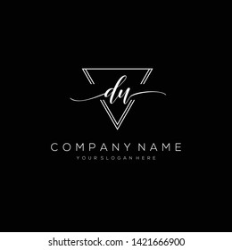 DU handwriting initial logo template vector.