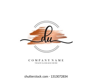 DU handwriting initial  logo vector