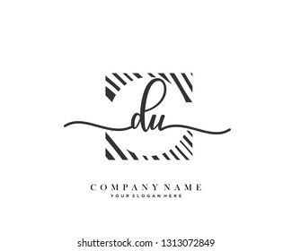 DU handwriting initial  logo vector