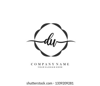 DU handwriting initial  logo vector