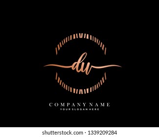 DU handwriting initial  logo vector