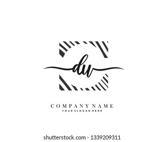 DU handwriting initial  logo vector