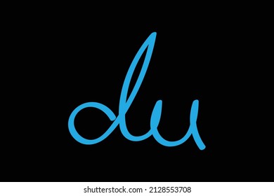 du handwritten logo for identity. du initial handwritten calligraphy, for monogram and logo. 