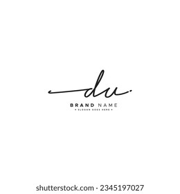 DU Handwritten Signature logo - Vector Logo Template for Beauty, Fashion and Photography Business