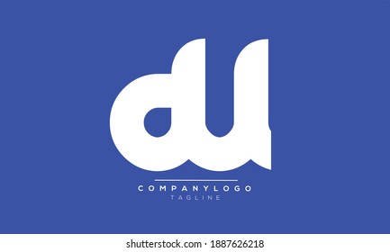 DU icon monogram letter text alphabet logo design