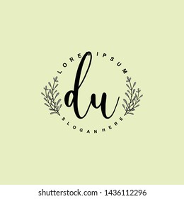 DU Initial beauty floral logo template