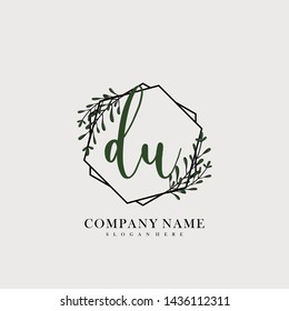 DU Initial beauty floral logo template