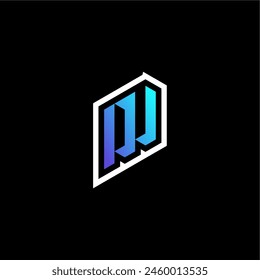 DU initial gradient blue gaming concept ideas for esport team, twitch and streamer