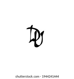 DU initial handwriting logo for identity 