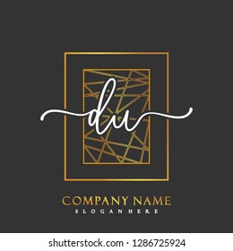 DU Initial Handwriting logo template vector