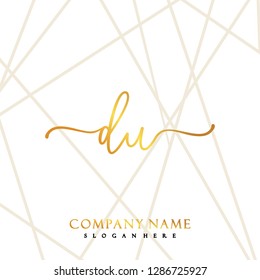 DU Initial Handwriting logo template vector