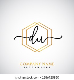 DU Initial Handwriting logo template vector