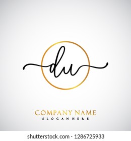 DU Initial Handwriting logo template vector