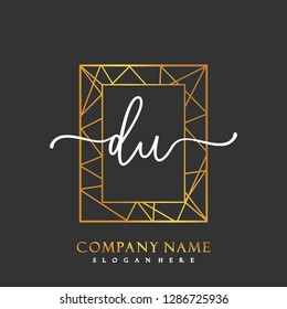 DU Initial Handwriting logo template vector