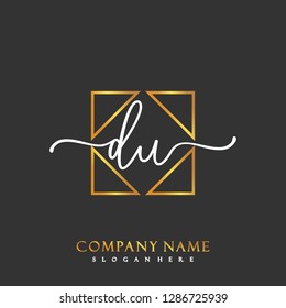 DU Initial Handwriting logo template vector