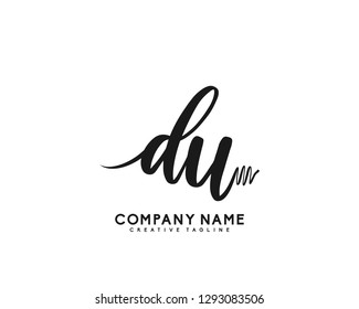 DU Initial Handwriting Logo Template Vector
