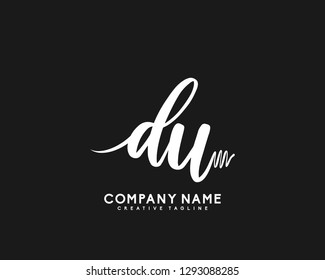 DU Initial Handwriting Logo Template Vector