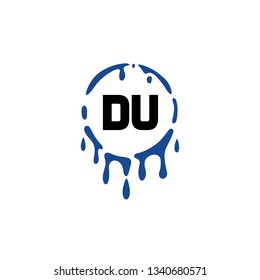 DU  Initial Handwriting logo template vector