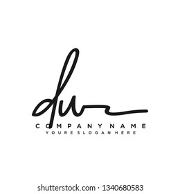 DU  Initial Handwriting logo template vector