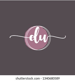 DU  Initial Handwriting logo template vector