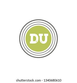 DU  Initial Handwriting logo template vector
