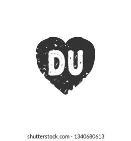 DU  Initial Handwriting logo template vector
