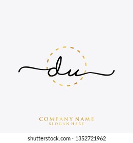 DU Initial handwriting logo template