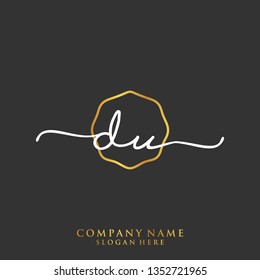 DU Initial handwriting logo template