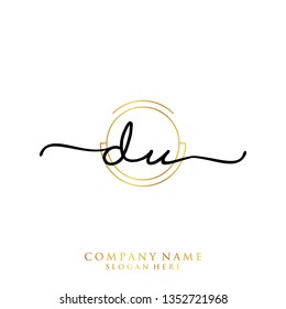 DU Initial handwriting logo template