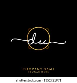 DU Initial handwriting logo template