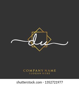 DU Initial handwriting logo template