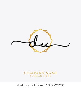 DU Initial handwriting logo template