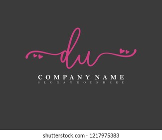 DU Initial handwriting logo vector