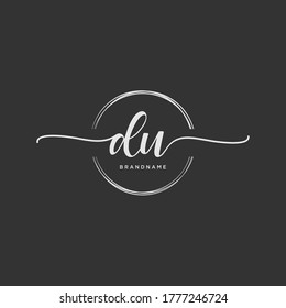 DU Initial handwriting logo vector