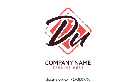 Du Initial handwriting logo vector